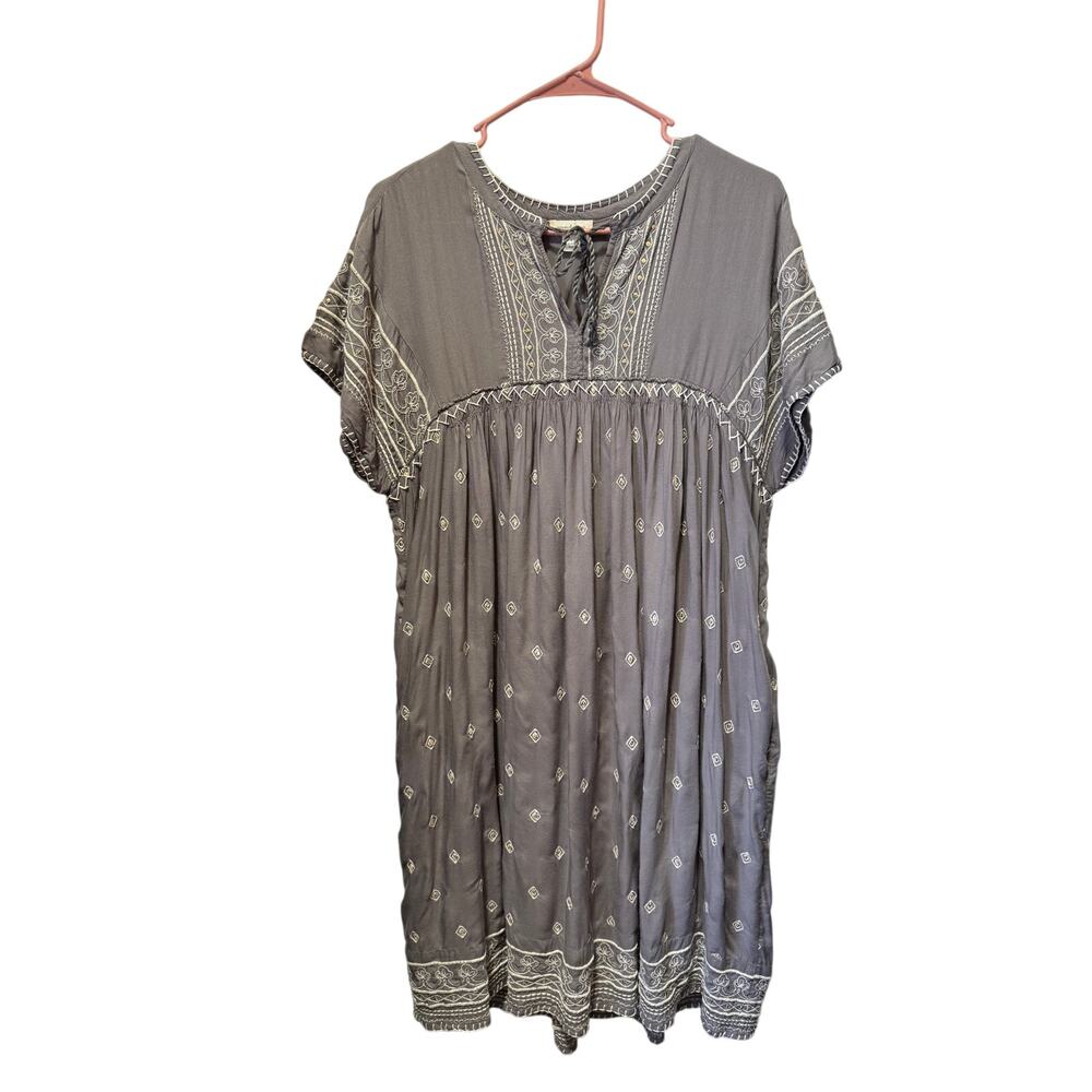 Sundance Olive Green Embroidered Mini Dress